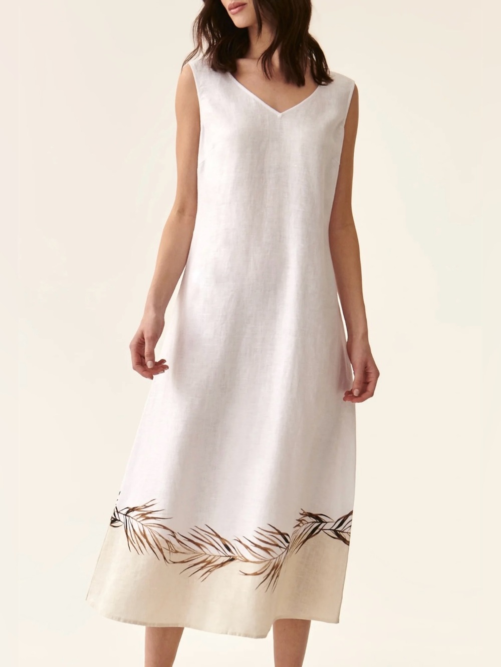 TATUUM Midi “Lokaria" Sleeveless 100% Linen Day Dress size S